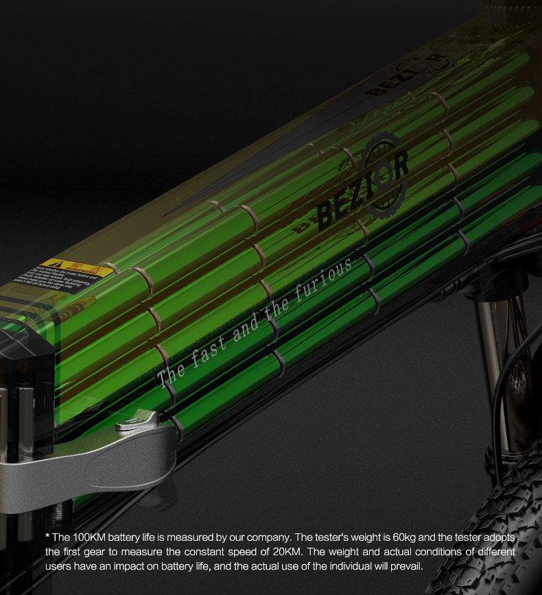 BEZIOR X500 Pro Vélo électrique pliant Vélo 48V 10.4Ah Batterie 500W Moteur Pneu 26 pouces Cadre en alliage d'aluminium Shimano 7 vitesses Shift Vitesse maximale 30km/h 100KM Plage de kilométrage assistée Écran LCD IP54 étanche - Noir Vert