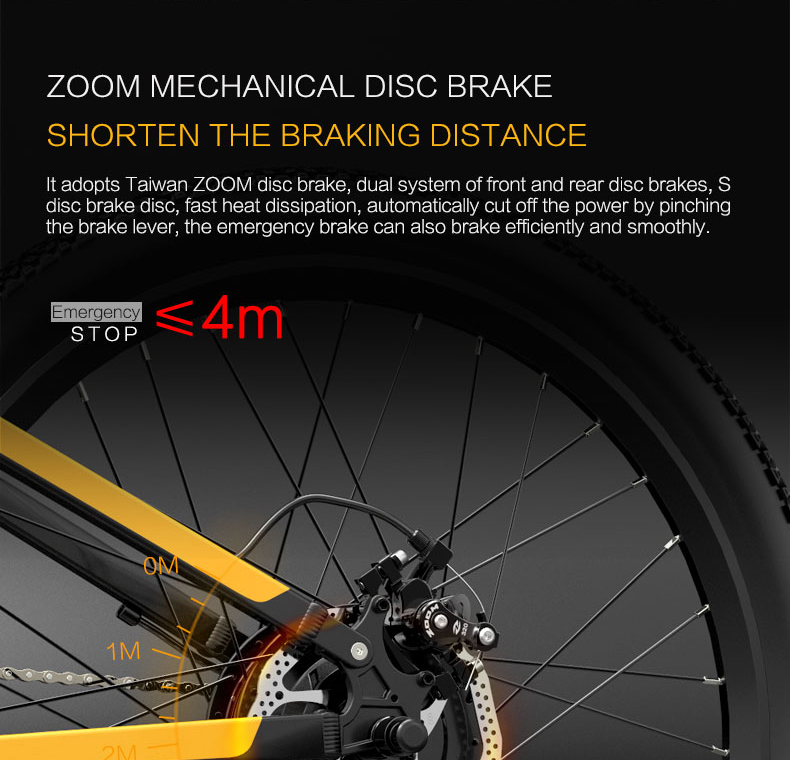 BEZIOR X500 Pro Folding Electric Bike 26 inches 10.4Ah 500W Black Yellow