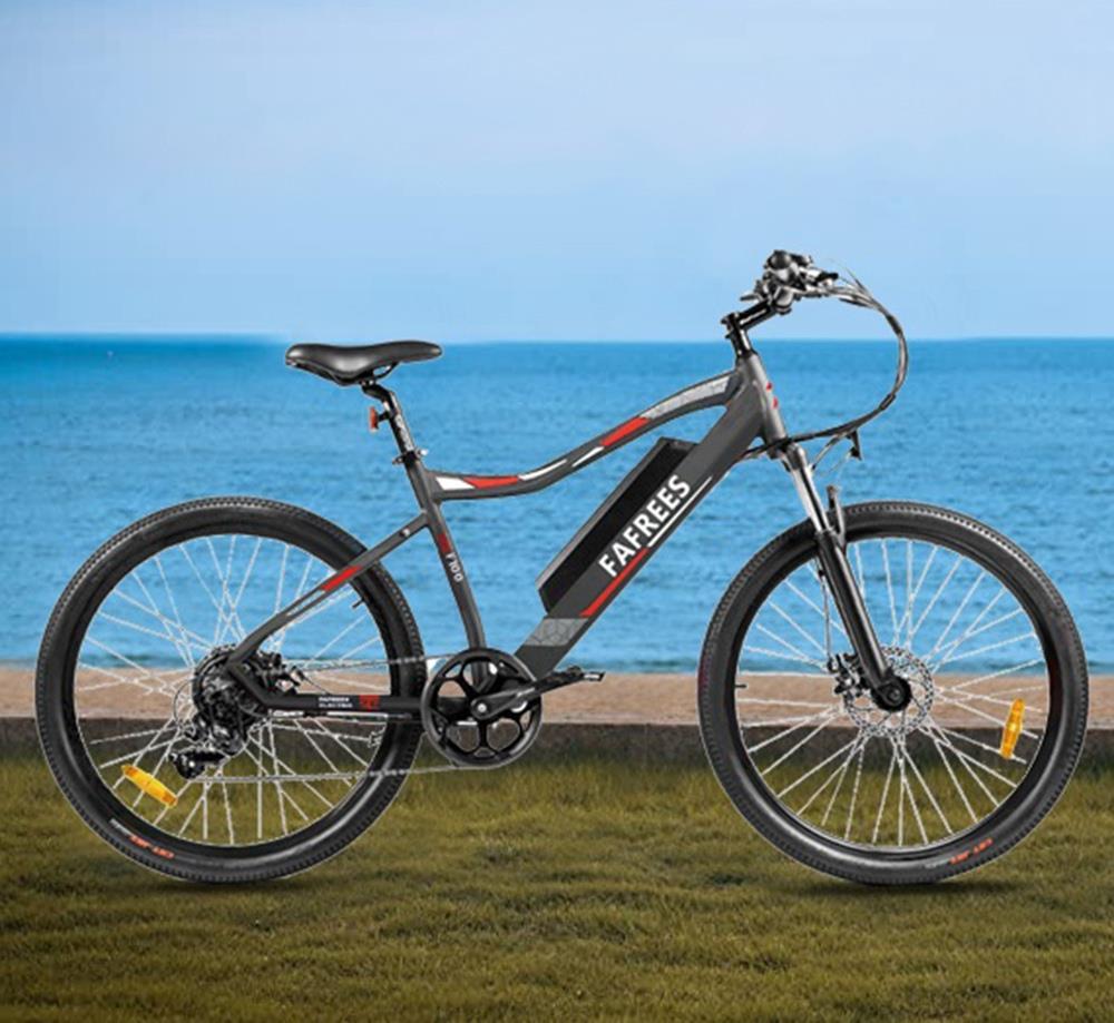 Fafrees F100 26'' Electric Bike Max Speed 33Km/h Mountain Ebike 350W Motor SONY 48V 11.6Ah Removable Battery E-PAS Recharge System Shimano 7 Speed Gears LED Display Aluminum Alloy Frame - Black