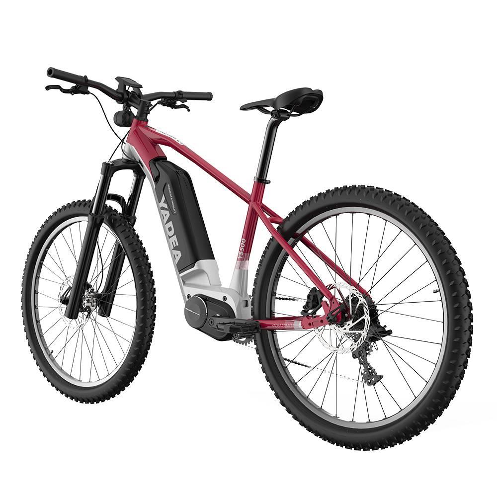 Yadea YS500 27.5 inch Touring Electric Bike 350W Fusion Mid Drive Motor Shimano BL-MT200 Brake 13Ah LG Cell Battery LCD Display 25KM/H up to 80-100Km - Red