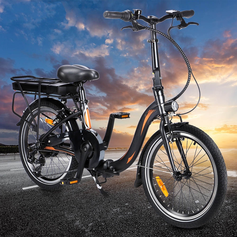 Dohiker 20F054 250W Electric Bike 20 Inch Folding Frame 7-Speed Gears With Removable 10AH Battery LED light - Black