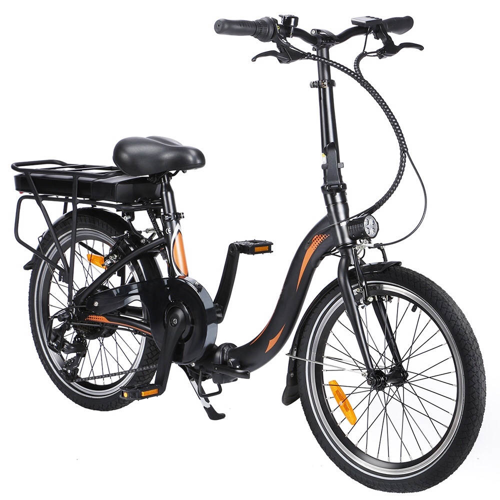 Dohiker 20F054 250W Electric Bike 20 Inch Folding Frame 7-Speed Gears With Removable 10AH Battery LED light - Black