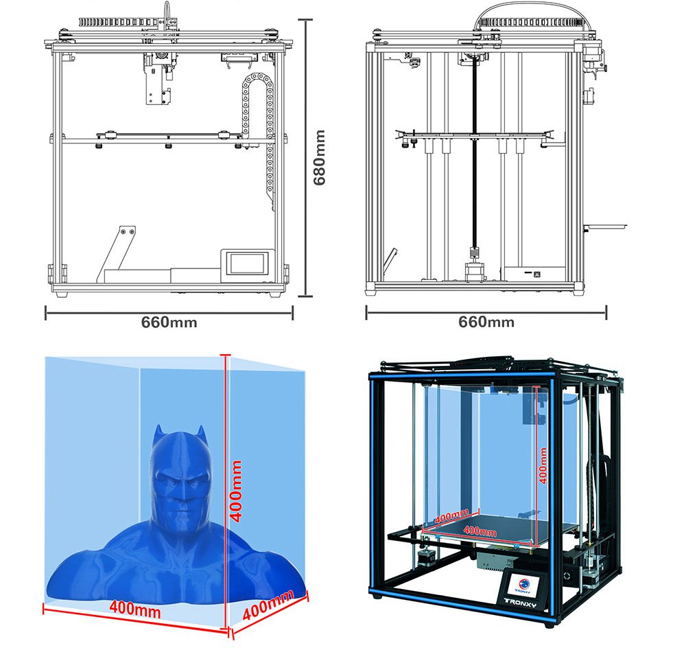 TRONXY X5SA-400 PRO DIY 3D-printer 400*400*400 mm