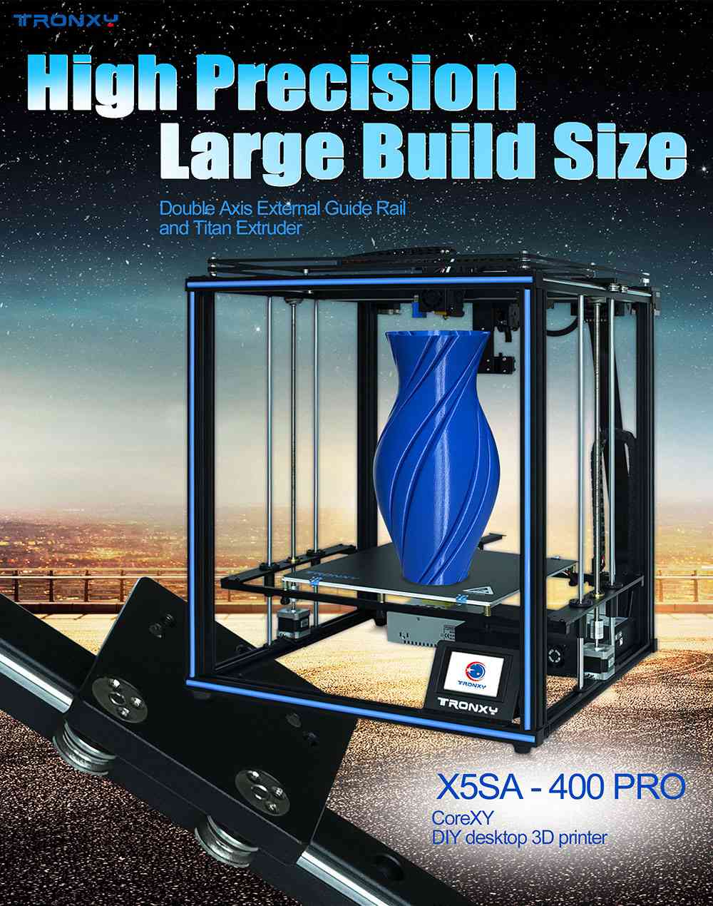 TRONXY X5SA-400 PRO DIY Impressora 3D 400*400*400mm