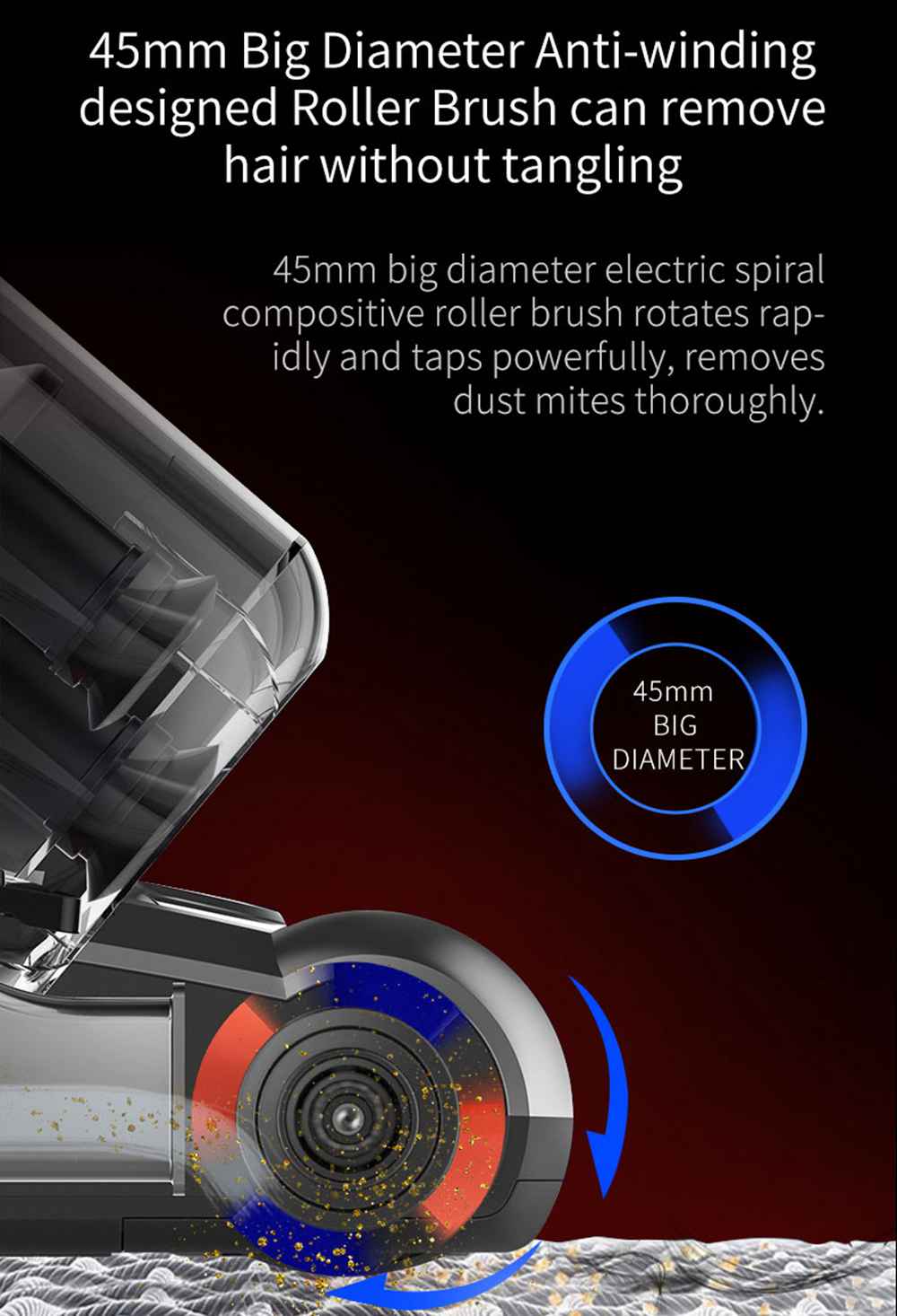 JIMMY JV35 Anti-mite Vacuum Cleaner UV Acaricide 700W Power 14Kpa Strong Suction International Version - Gray