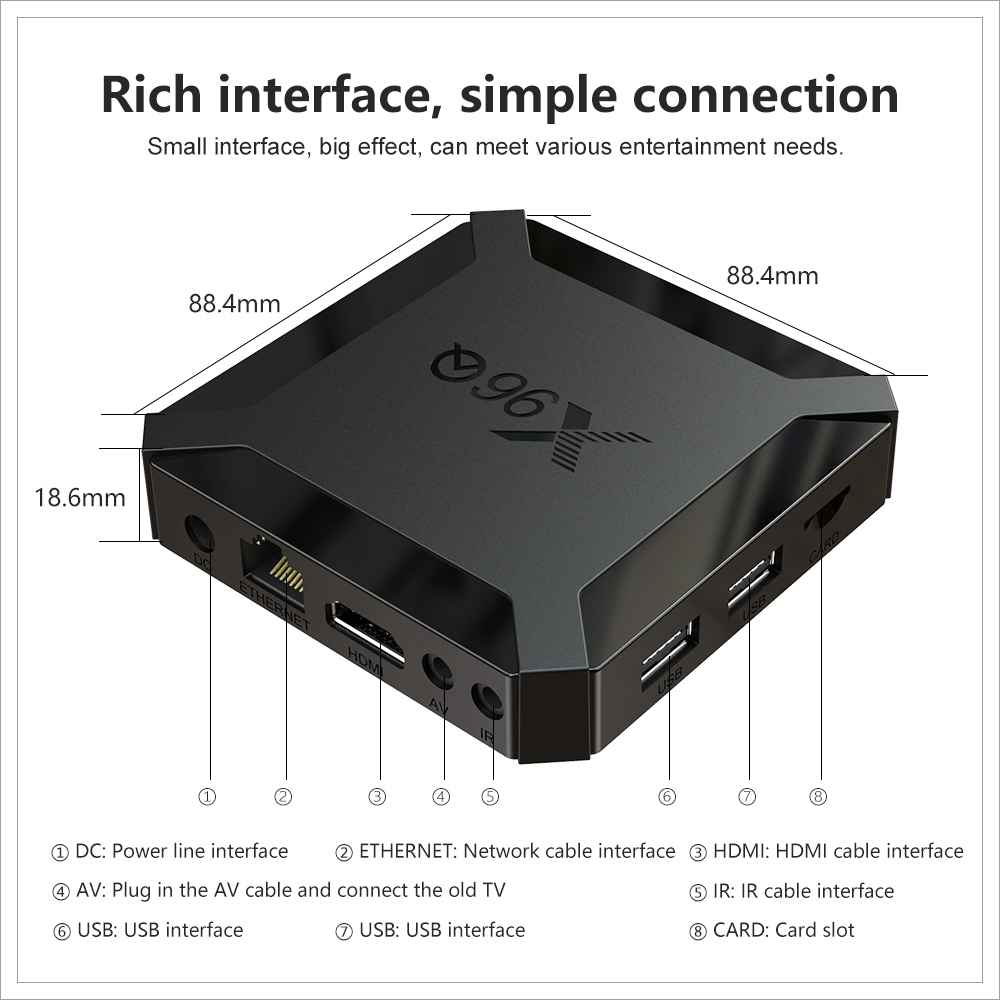X96Q Allwinner H313 Android 10.0 TV BOX 2 Go 16 Go 4K60fps