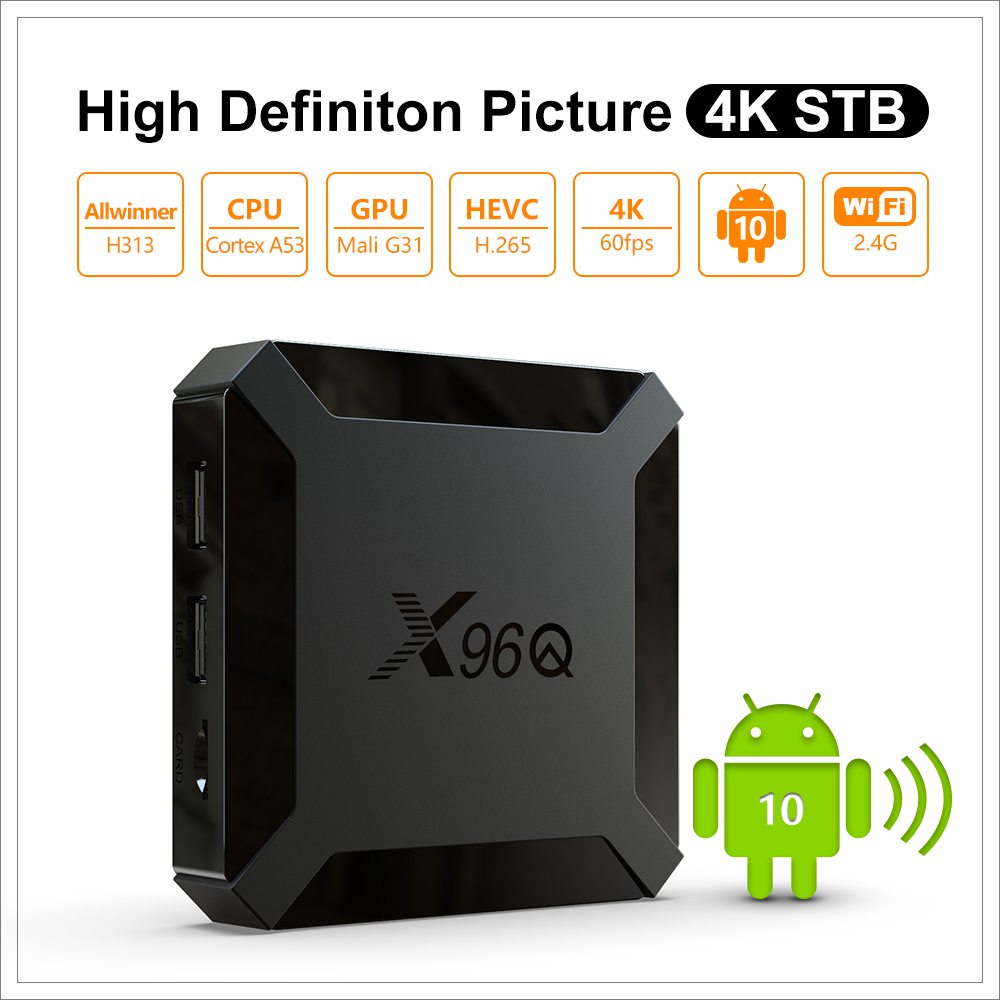 X96Q Allwinner H313 Android 10.0 TV BOX 2GB 16GB 4K60fps