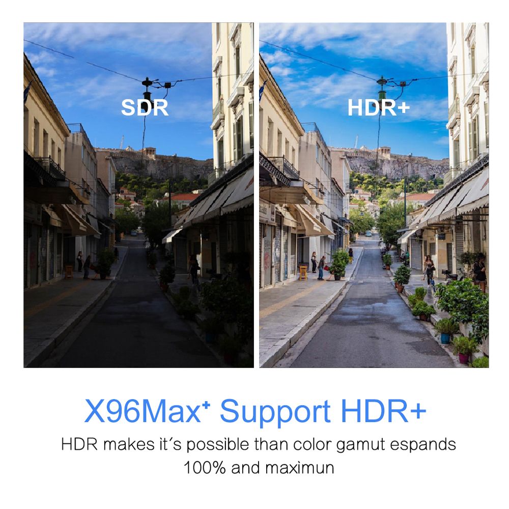 X96 MAX Plus Amlogic S905x3 Android 9.0 8K Décodeur vidéo TV Box 4 Go / 64 G