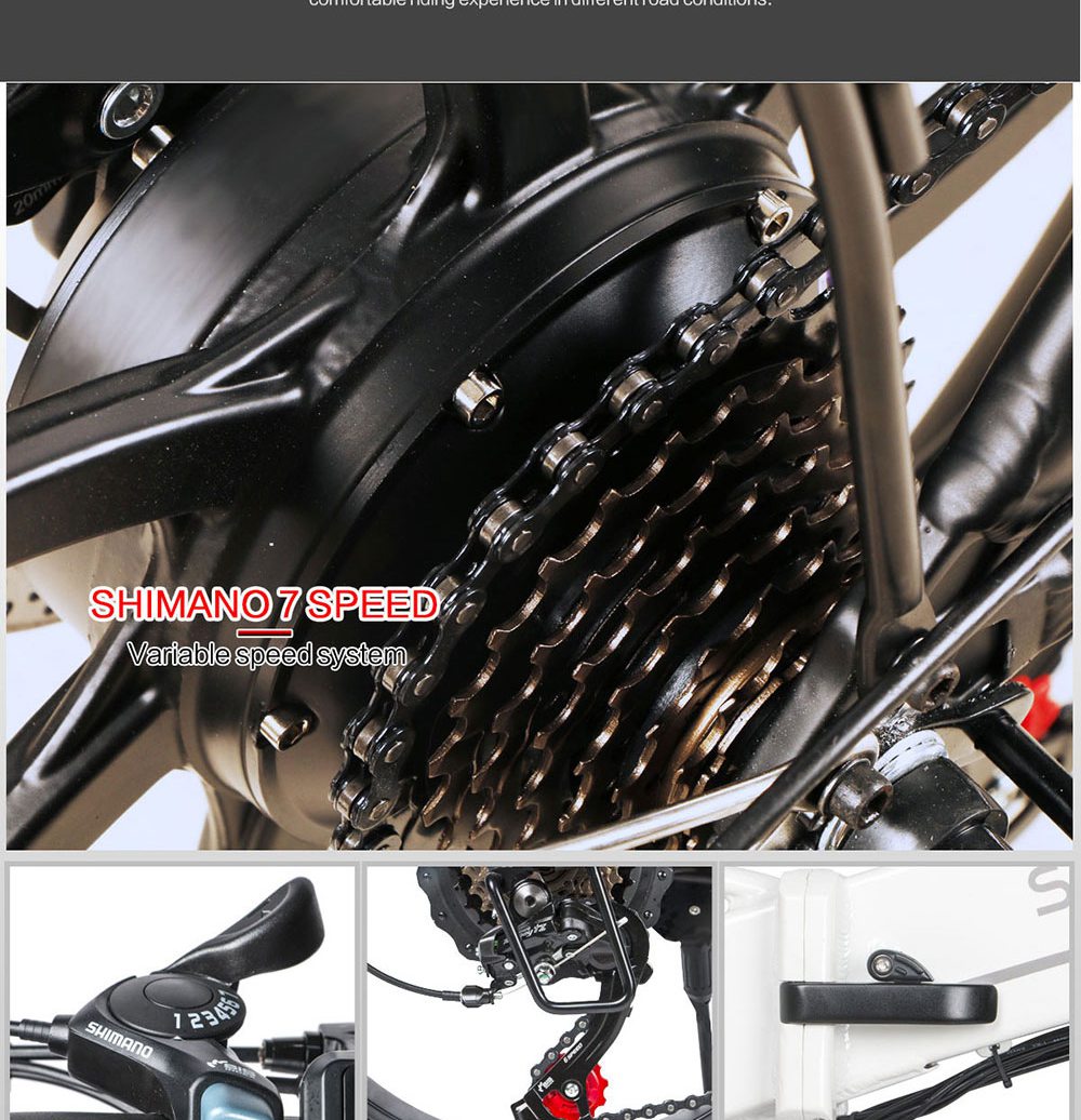 SAMEBIKE 20LVXD30 Összecsukható elektromos kerékpár fekete