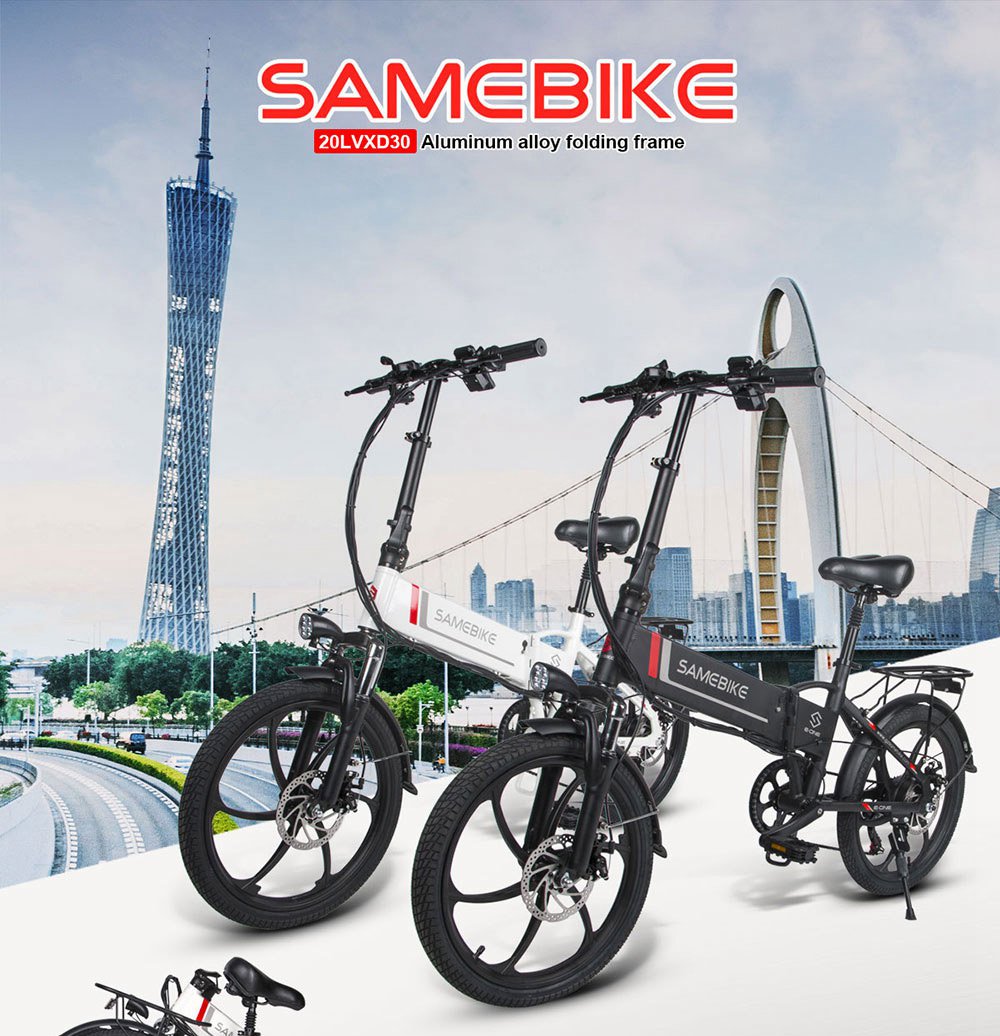 Bicicletă electrică pliabilă SAMEBIKE 20LVXD30 neagră