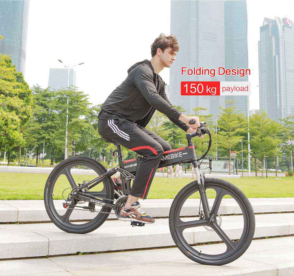Samebike LO26 Összecsukható elektromos kerékpár 350W 35km/h Fekete