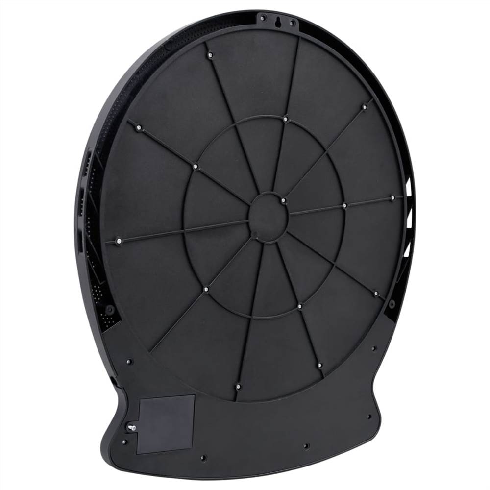 Electric dartboard with black polypropylene darts