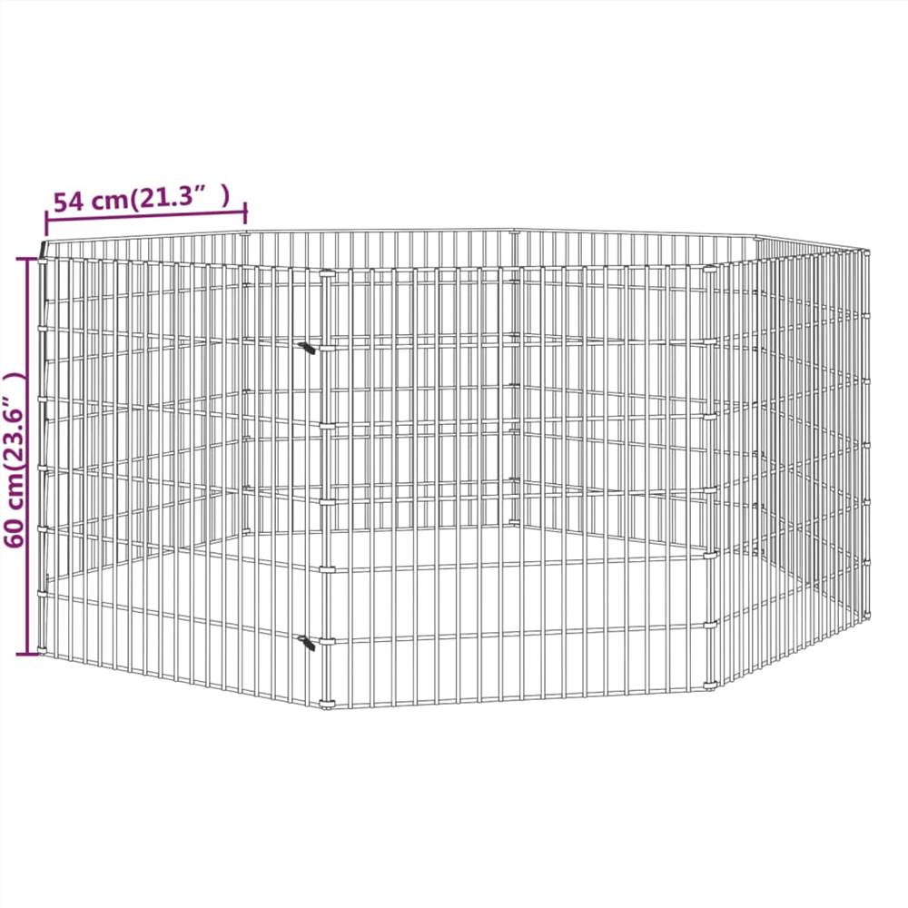 Cage Lapin 8 Panneaux 54x60 cm Fer Galvanisé