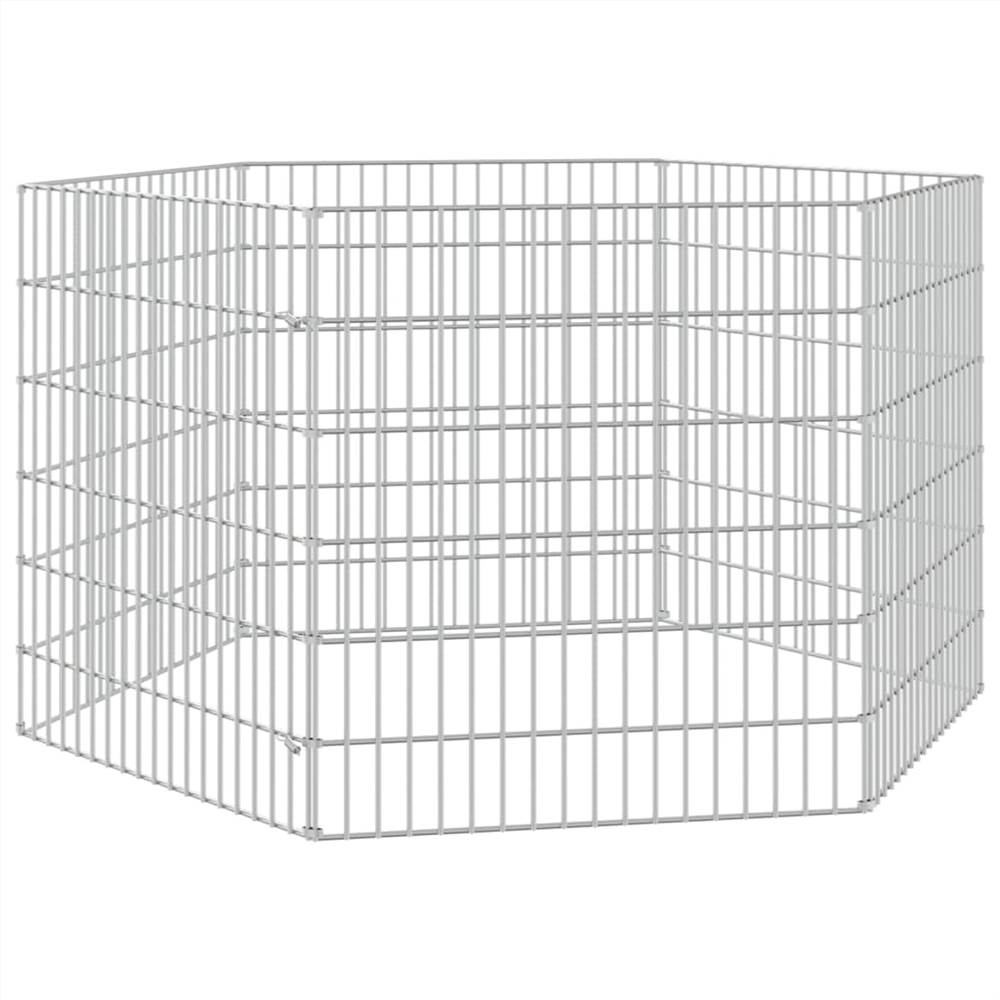 Cage Lapin 6 Panneaux 54x60 cm Fer Galvanisé