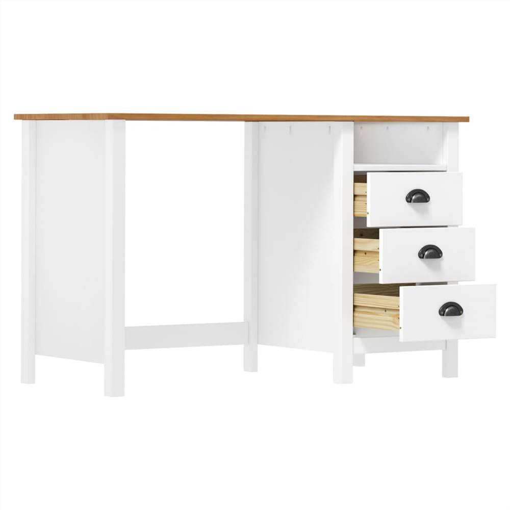 Hill Range desk with 3 drawers 120x50x74 cm Solid pine wood