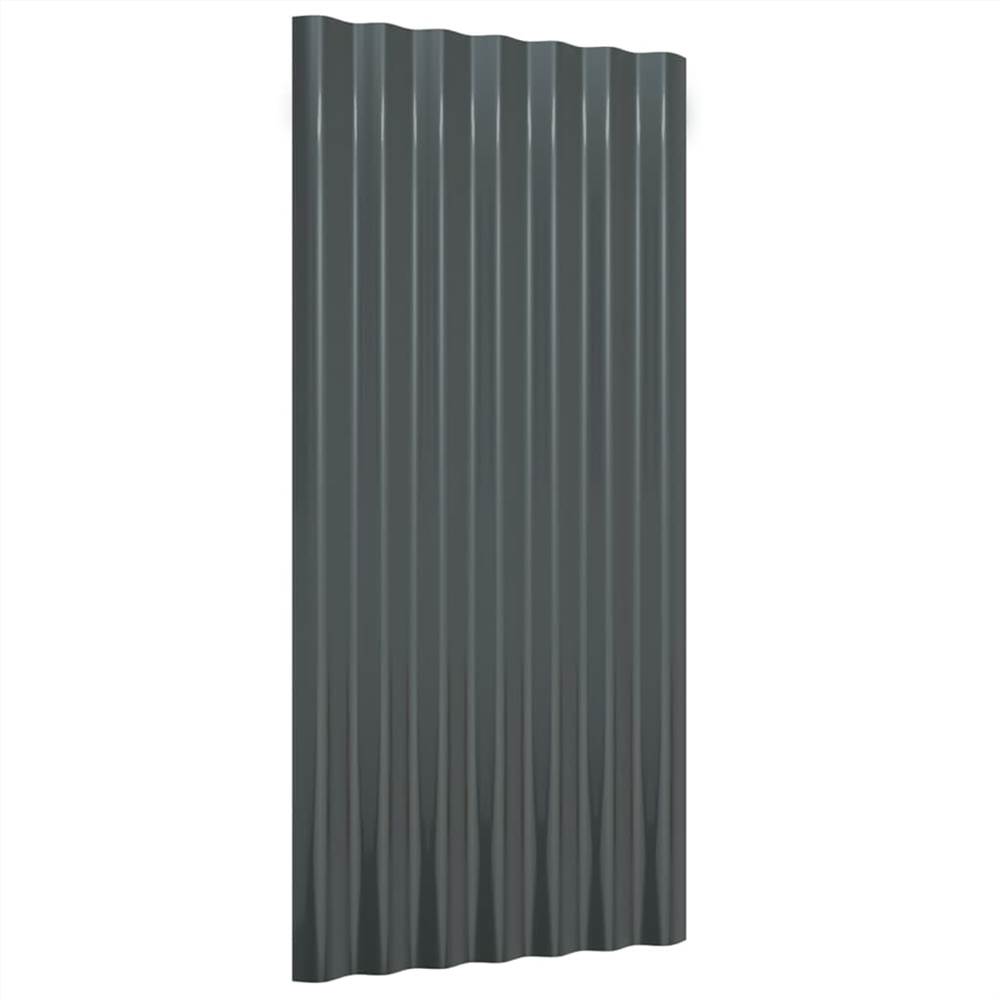 Střešní panely 36 ks Ocel s práškovým nástřikem Antracit 80x36 cm