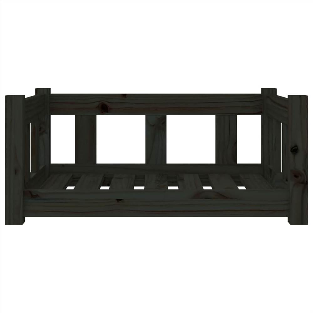 Black Dog Bed 65.5x50.5x28 cm Solid Pine Wood
