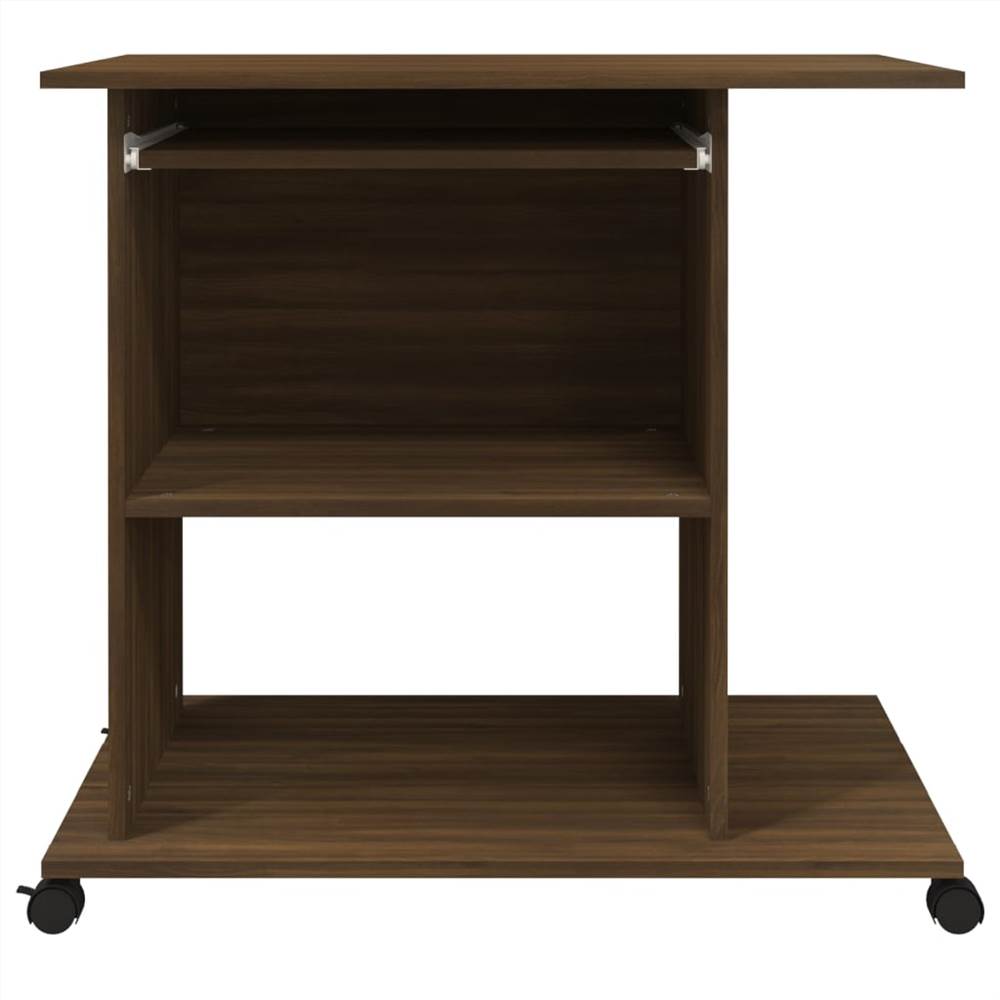 Brown Oak Computer Desk 80x50x75 cm Engineered Wood