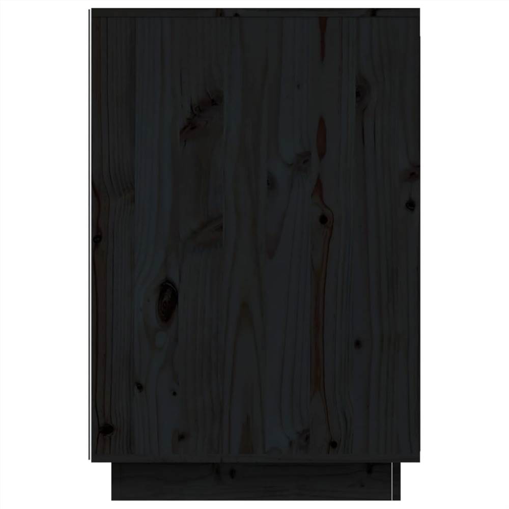 Scrivania nera 140x50x75 cm in legno massello di pino