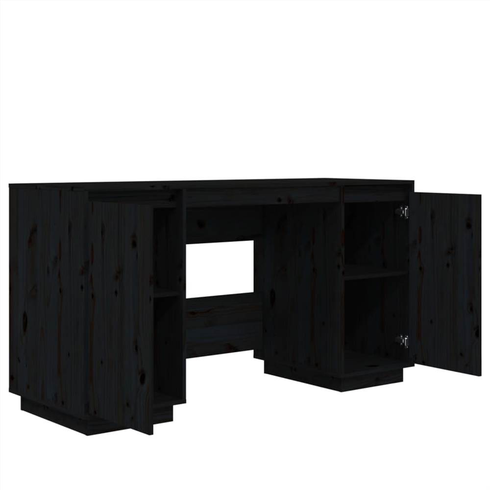 Černý stůl 140x50x75 cm masivní dřevo borovice