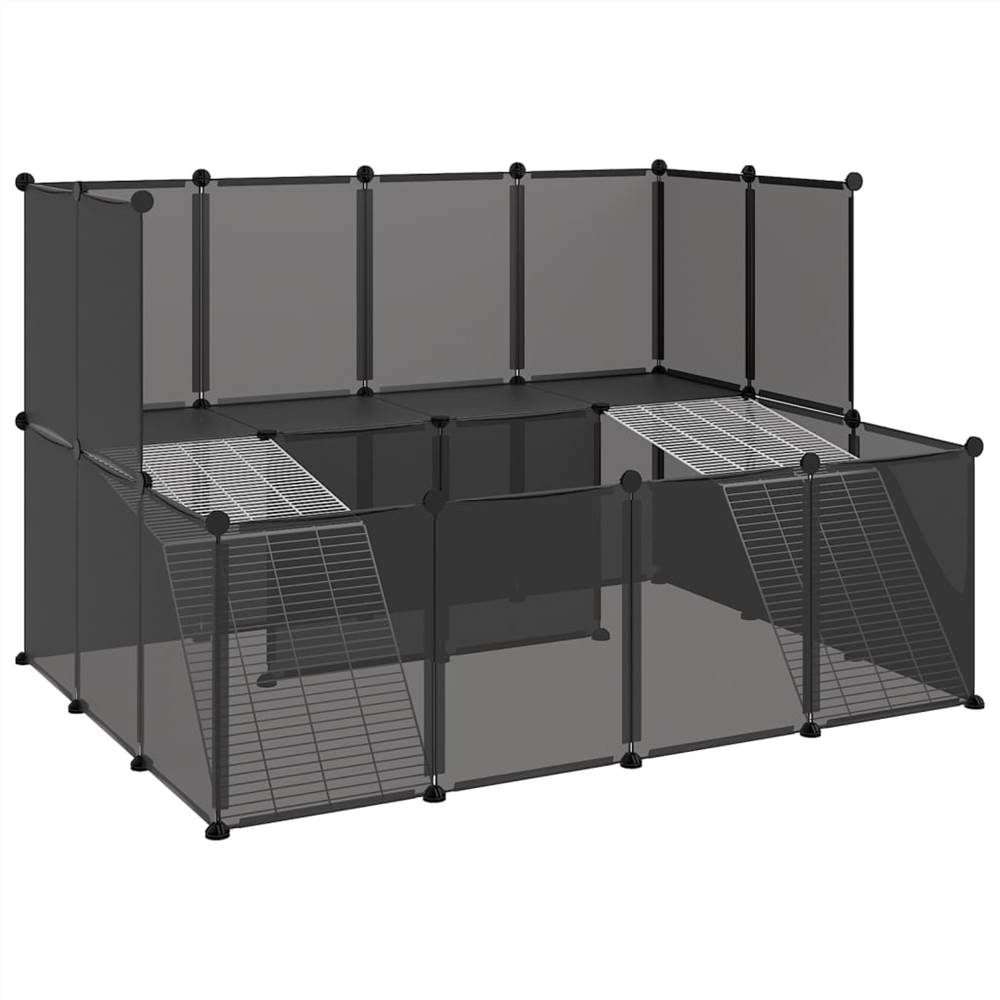 Cușcă pentru animale mici Neagră 143x107x93 cm PP și Oțel