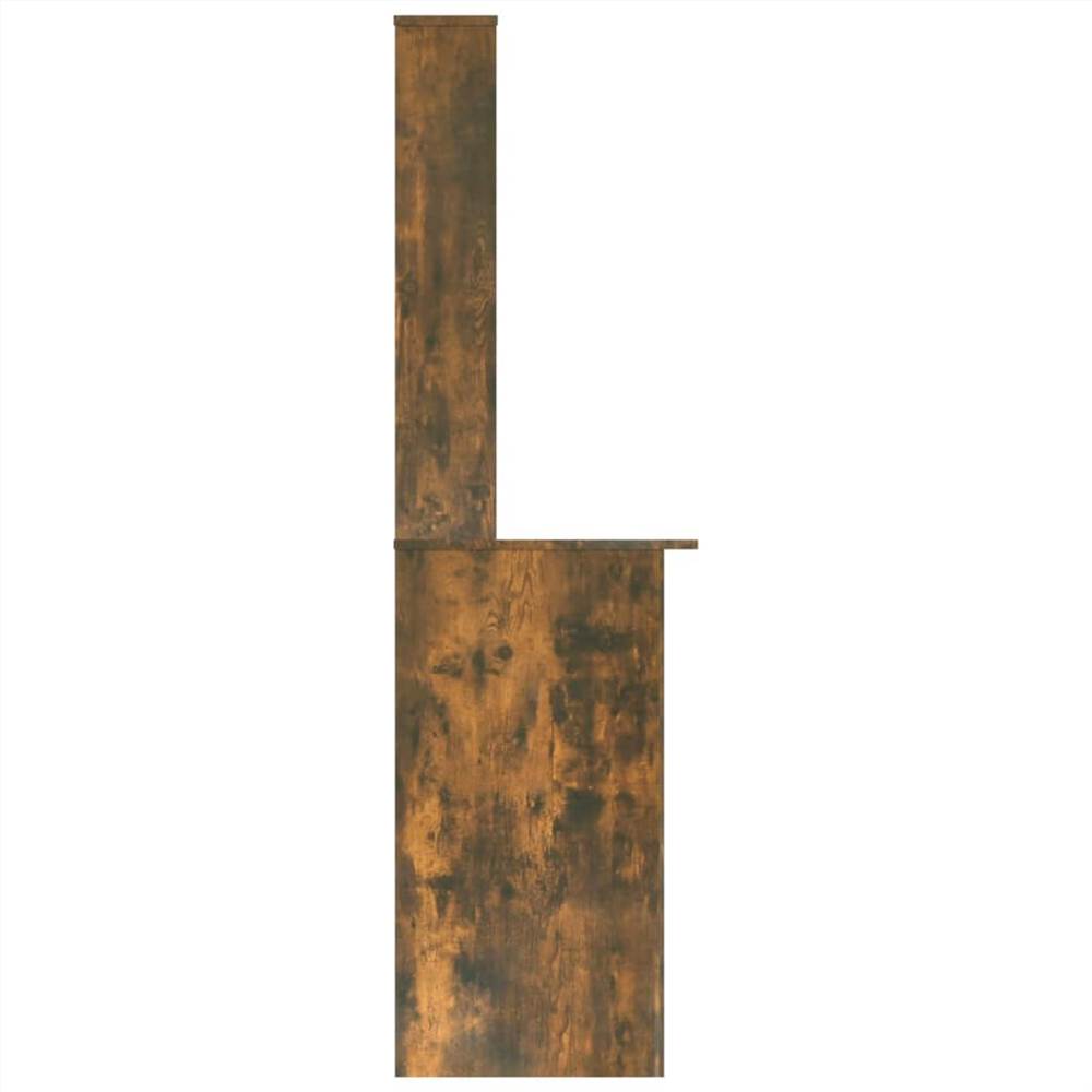 Birou cu rafturi Stejar afumat 110x45x157 cm Lemn derivat