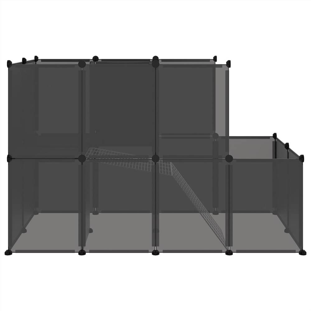 Cage Petits Animaux Noir 142x74x93 cm PP et Acier