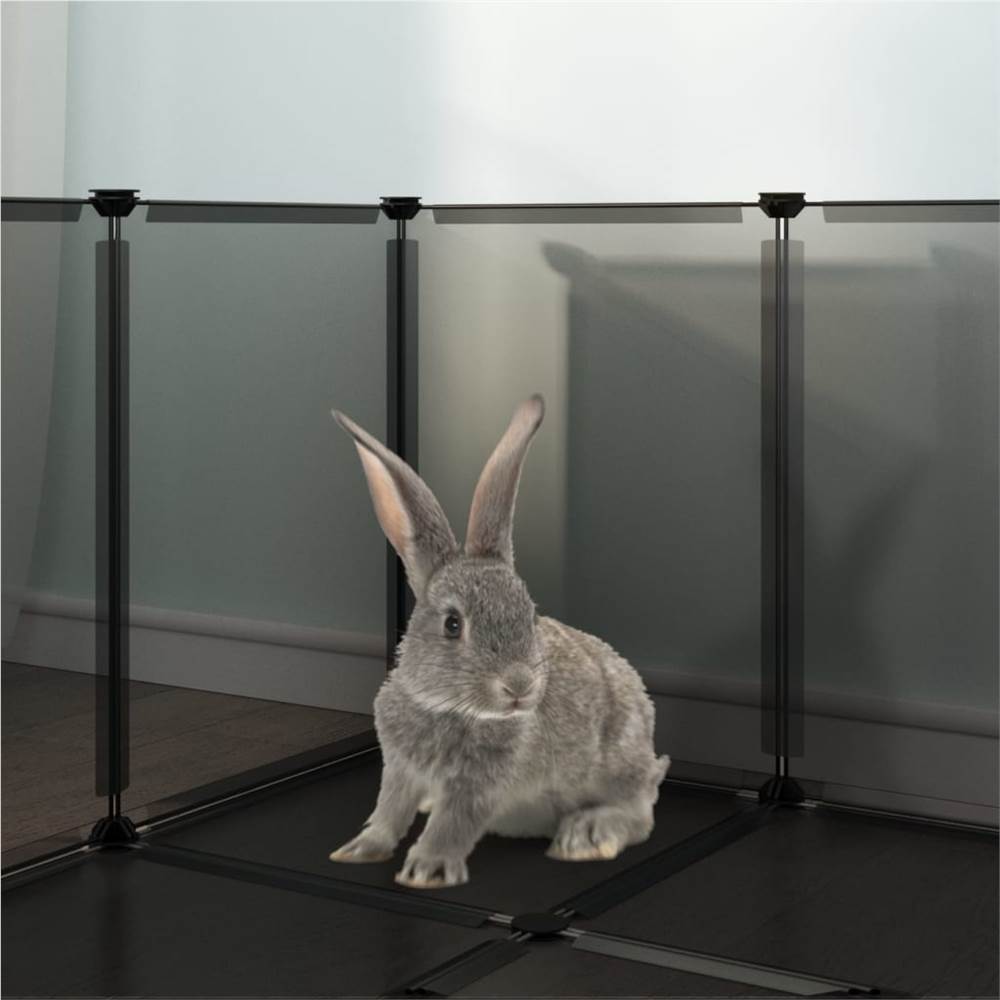 Small Animal Cage Black 144x74x46.5 cm PP and Steel