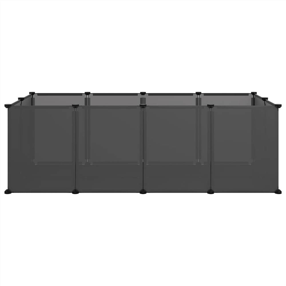 Cage Petits Animaux Noir 144x74x46.5 cm PP et Acier