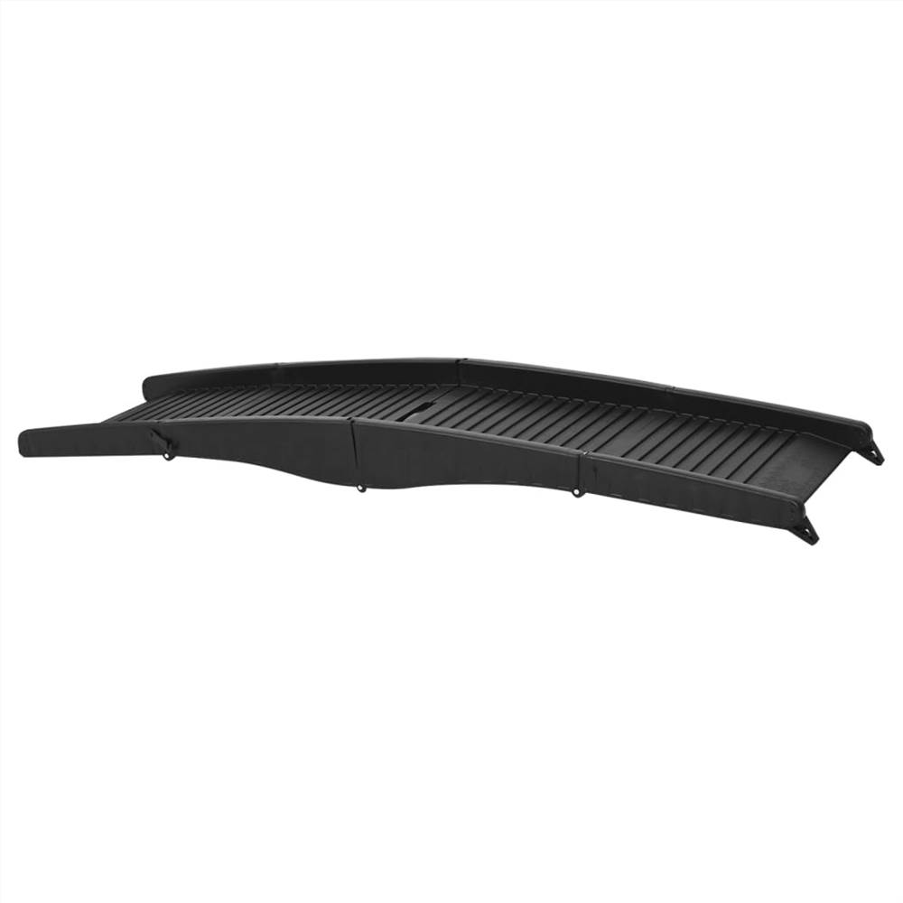 Foldable dog ramp Black 153x40x12.5 cm Plastic