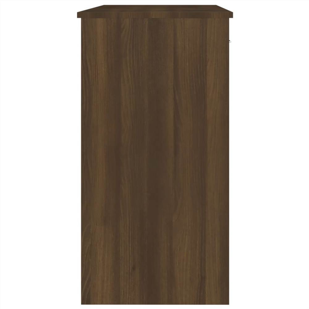 Brown Oak Desk 80x40x75 cm Engineered Wood