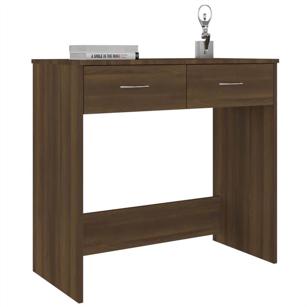 Brown Oak Desk 80x40x75 cm Engineered Wood