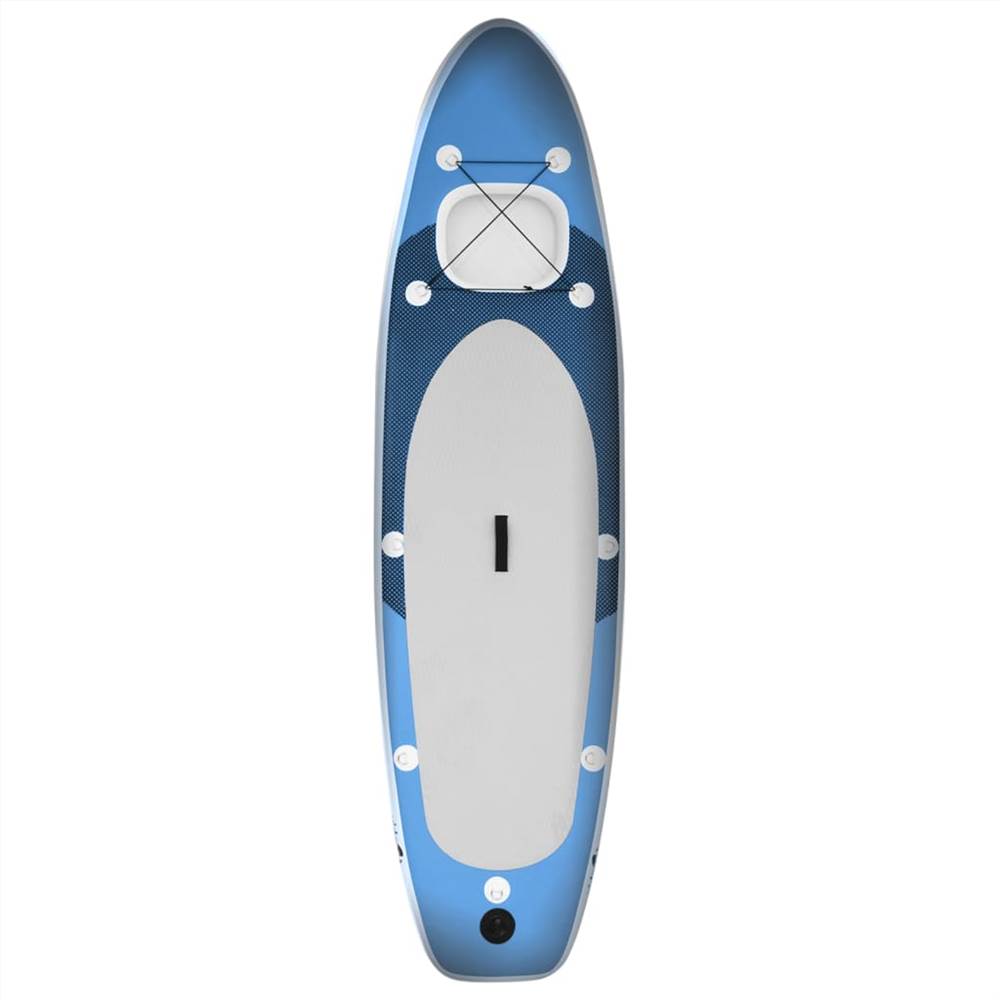 Conjunto de prancha de stand up paddle inflável azul mar 300X76x10 Cm