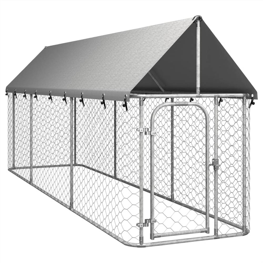 Venkovní bouda pro psy se střechou 400x100x150 cm