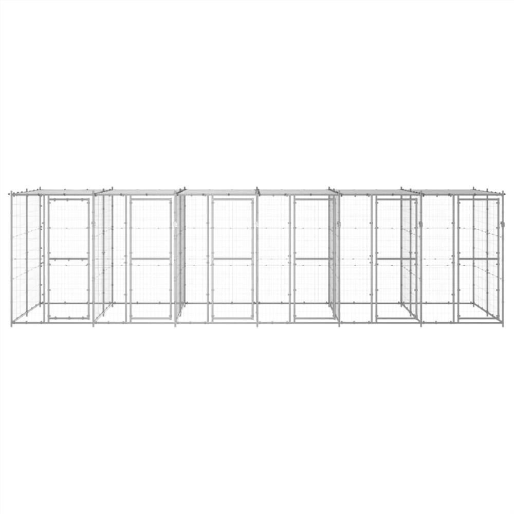 Caseta para perros exterior en acero galvanizado con techo 14,52 m²