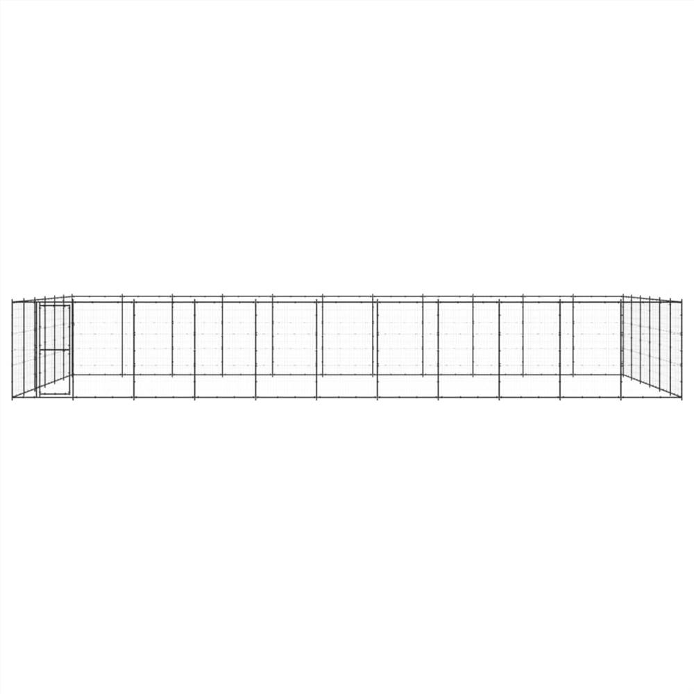 Zewnętrzna, stalowa buda dla psa o powierzchni 79,86 m²