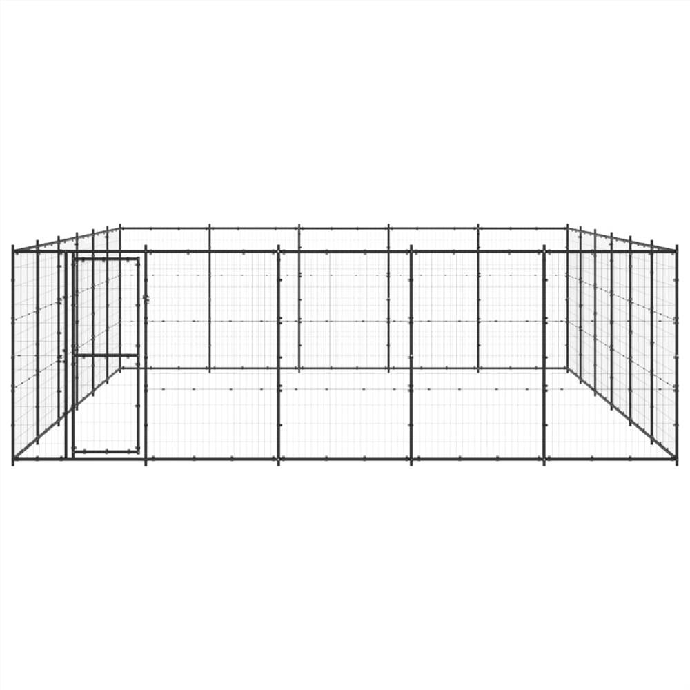 Zewnętrzna, stalowa buda dla psa o powierzchni 36,3 m²