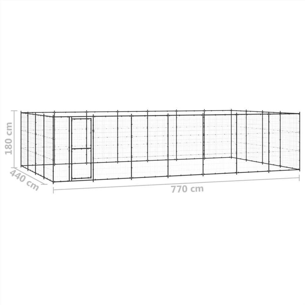 Outdoor steel dog kennel 33.88 m²