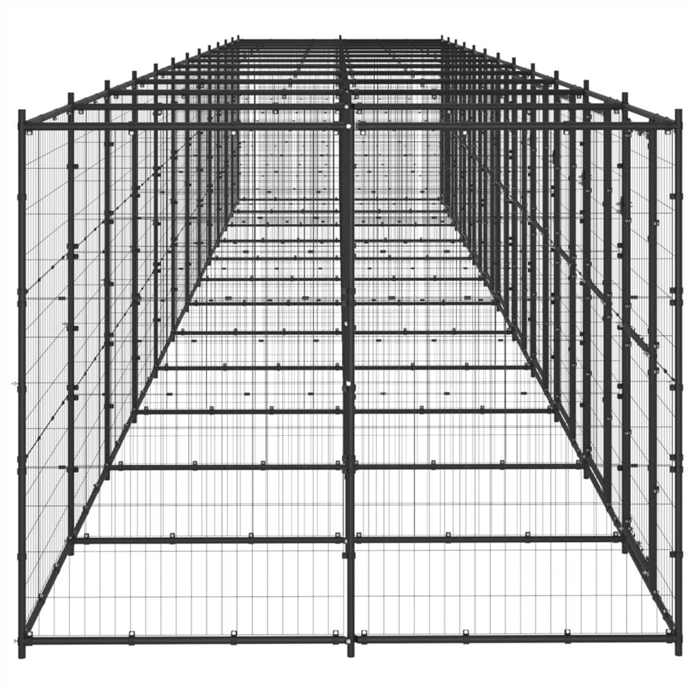 Canisa de exterior din oțel pentru câini 29,04 m²
