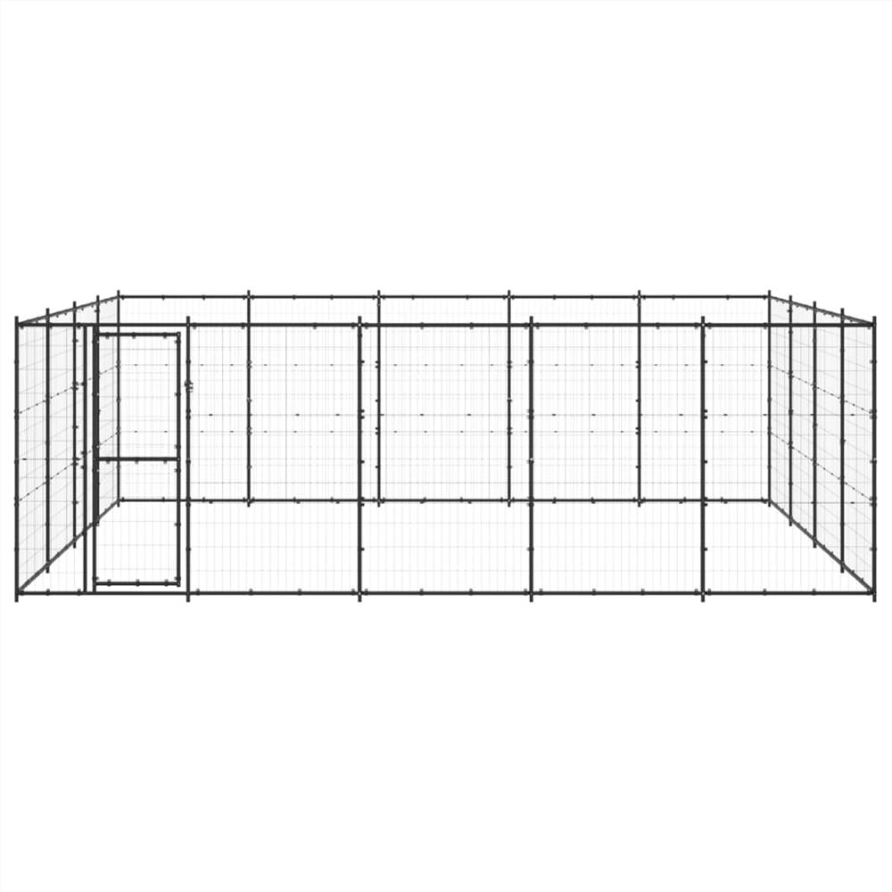 Zewnętrzna, stalowa buda dla psa o powierzchni 24,2 m²