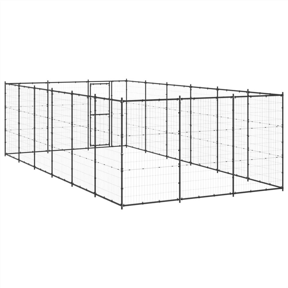 Canisa de exterior din oțel pentru câini 21,78 m²