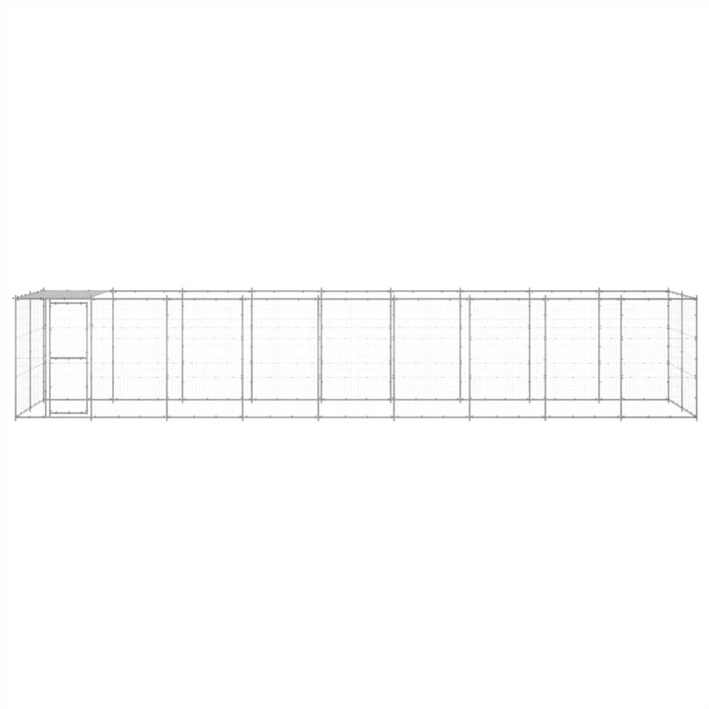 Outdoor dog kennel in galvanized steel with roof 21.78 m²