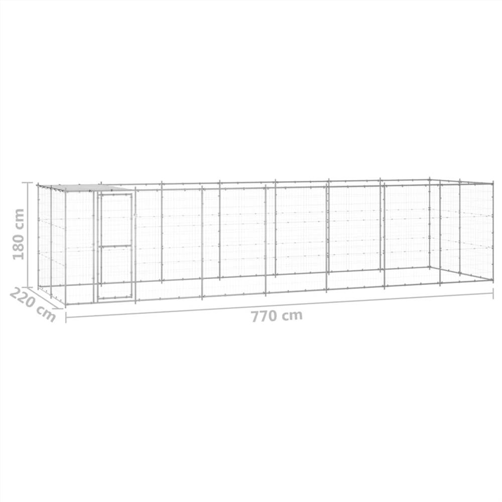 Canil externo em aço galvanizado com cobertura 16,94 m²