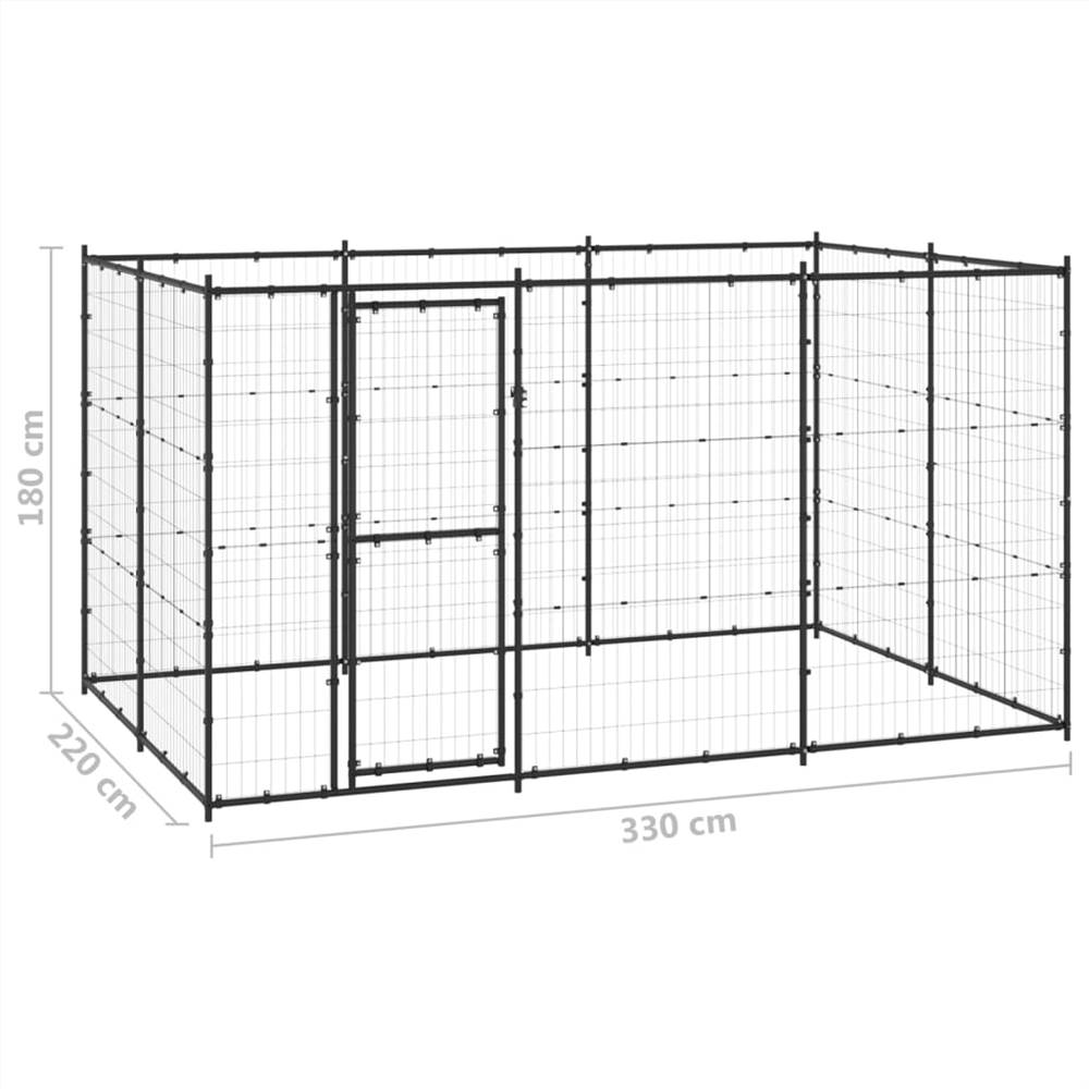 Outdoor steel dog kennel 7.26 m²