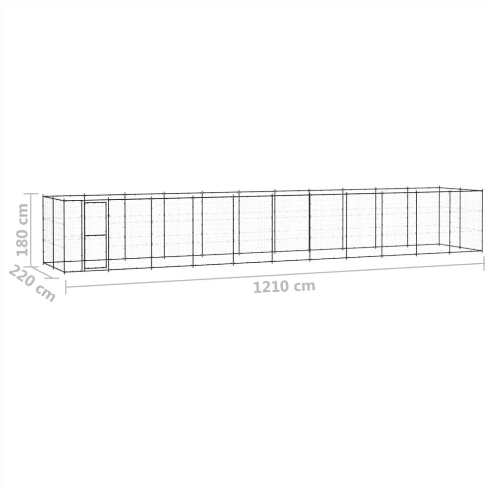 Buiten stalen hondenkennel 26,62 m²