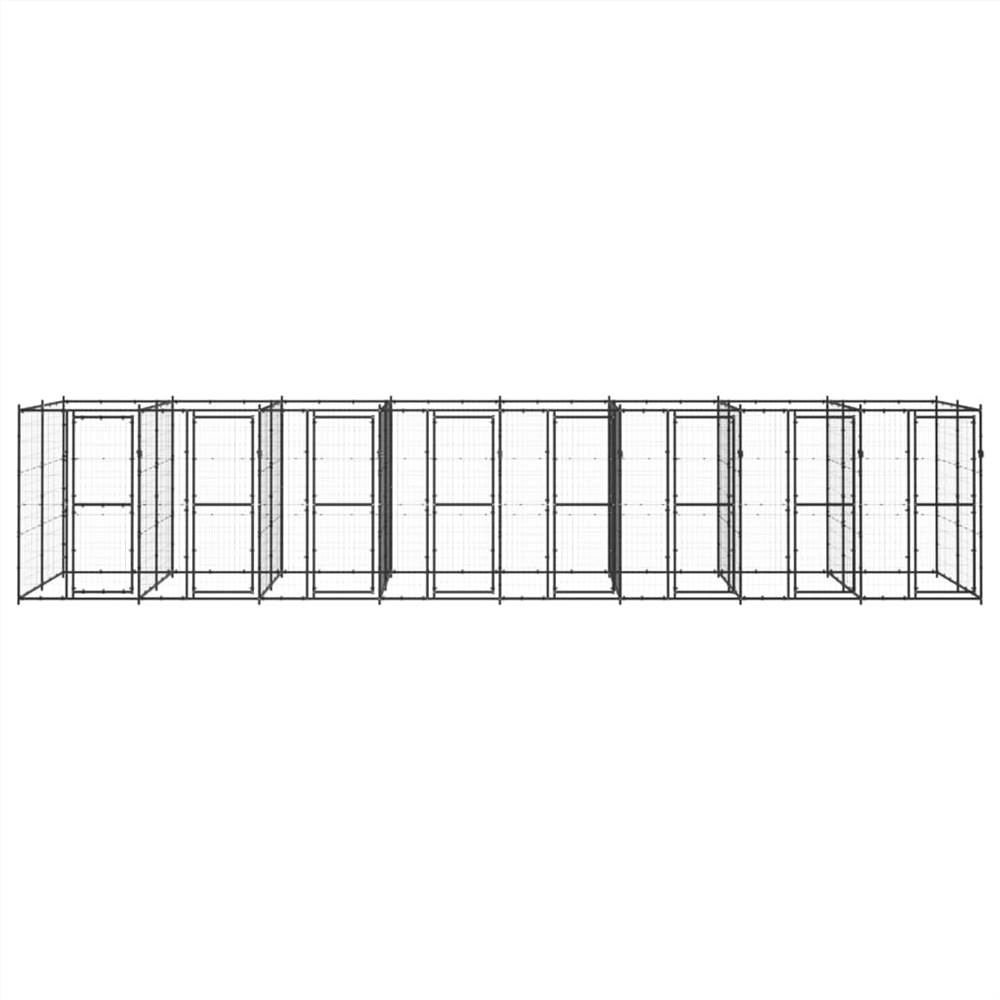 Zewnętrzna, stalowa buda dla psa o powierzchni 19,36 m²