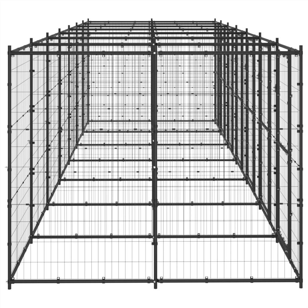 Canisa de exterior din oțel pentru câini 16,94 m²