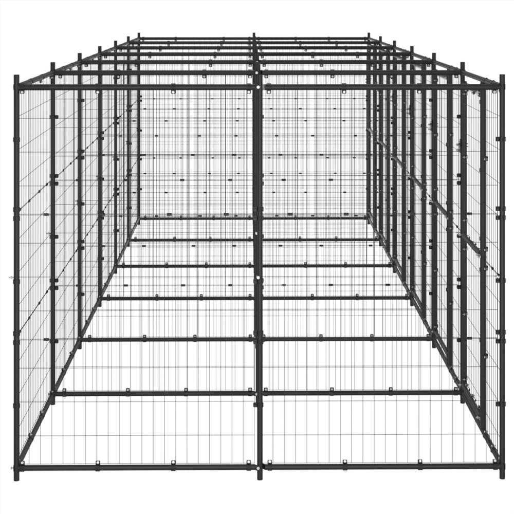 Canisa de exterior din oțel pentru câini 14,52 m²