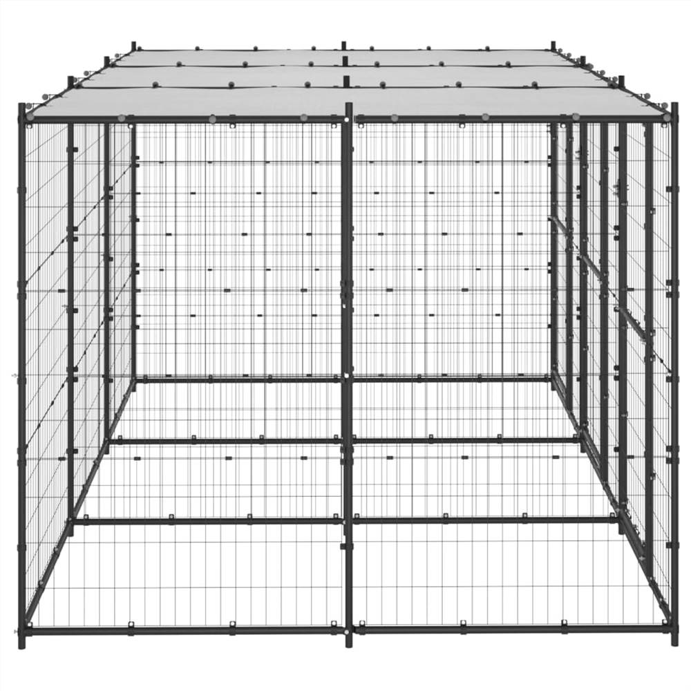 Outdoor steel dog kennel with roof 7.26 m²