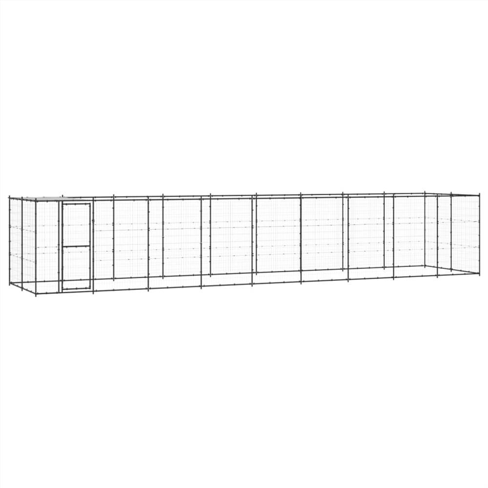 Outdoor steel dog kennel with roof 21.78 m²